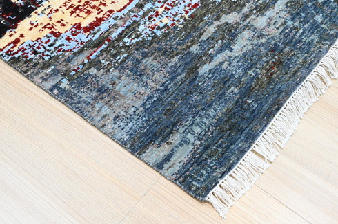 8 X 10 ft Area Rug, Abstract Design Rug, Indian Hand Knotted Rug, Oriental Rug, Home & Living Floor Rug Home Decor