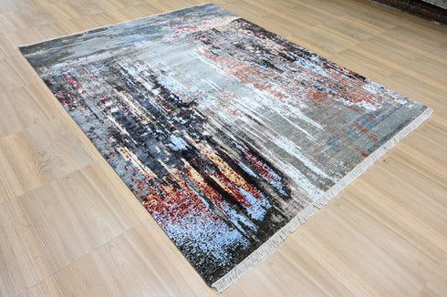 8 X 10 ft Area Rug, Abstract Design Rug, Indian Hand Knotted Rug, Oriental Rug, Home & Living Floor Rug Home Decor