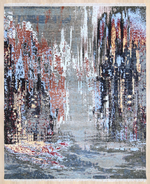 8 X 10 ft Area Rug, Abstract Design Rug, Indian Hand Knotted Rug, Oriental Rug, Home & Living Floor Rug Home Decor