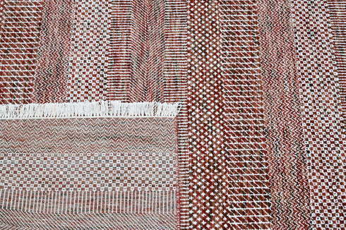 6 X 9 Ft Rust and Beige Handmade Rug for Home Decor, Hand Knotted Floor Area Rug - Indian Art Home Decor