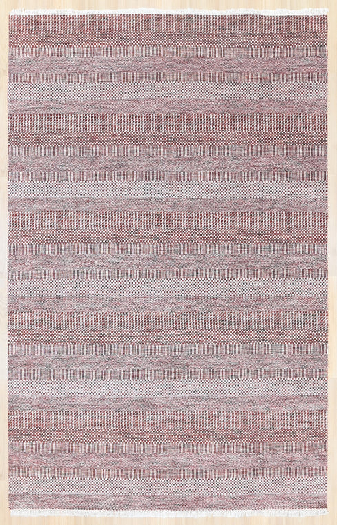 6 X 9 Ft Rust and Beige Handmade Rug for Home Decor, Hand Knotted Floor Area Rug - Indian Art Home Decor