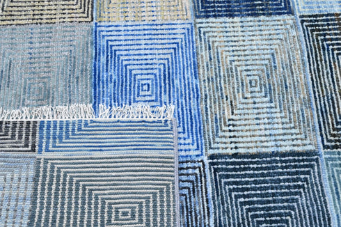 8 X 10 Indian Hand Knotted Multi Color Abstract Pattern Design Area Rug #WoolRug Home Decor