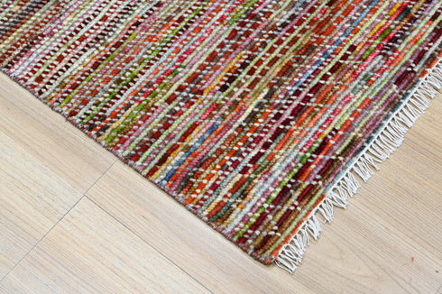 6 X 9 Ft Handmade Rug, Hand Knotted Floor Area Rug, Abstract Rug, Contemporary Design Rug, Indoor Bedroom Rug Home Decor