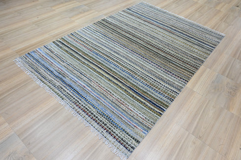 6 X 9 Ft Handmade Rug, Hand Knotted Floor Area Rug, Abstract Rug, Contemporary Design Rug, Indoor Bedroom Rug Home Decor