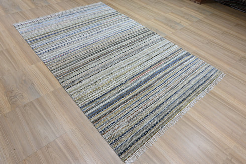6 X 9 Ft Handmade Rug, Hand Knotted Floor Area Rug, Abstract Rug, Contemporary Design Rug, Indoor Bedroom Rug Home Decor