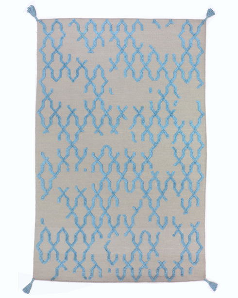 5 X 7 Ft Indian Hand Woven Contemporary Indoor Wool Rug #HomeDecor #LivingRug - Home Decor