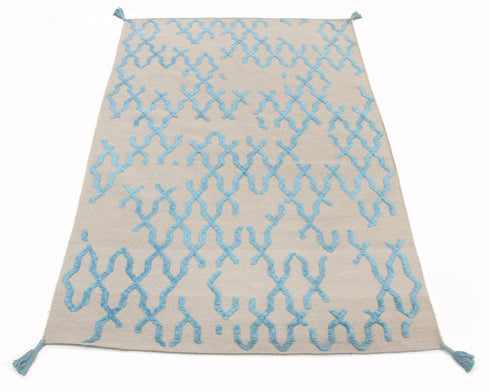 5 X 7 Ft Indian Hand Woven Contemporary Indoor Wool Rug #HomeDecor #LivingRug - Home Decor