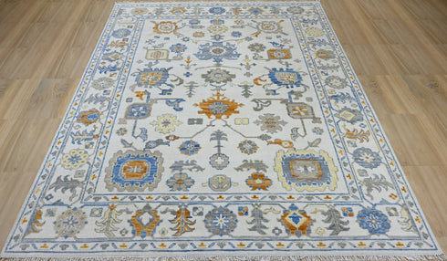 9 X 12 Ft Indoor Area Rug, Abstract Design Rug, Indian Hand Knotted Rug, Oriental Rug, Living Floor Rug Home Decor