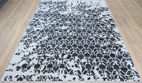 9 X 12 Ft Area Rug, Hand Knotted Modern Rug, Abstract Design Rug, Contemporary Rug, Indoor Living Rug Home Decor