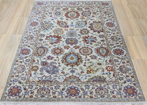 6 X 9 Ft Hand Knotted Multi Color Area Rug, Contemporary Design Rug, 6 X 9 Abstract Design Rug, Indian Rug - Indian Art Home Decor