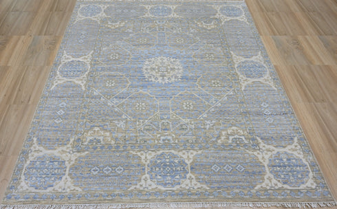 8 X 10 Ft Indian Hand Knotted Contemporary Style Mamluks Indoor Area Rug #WoolRug #LivingRug #RoomRug Home Decor