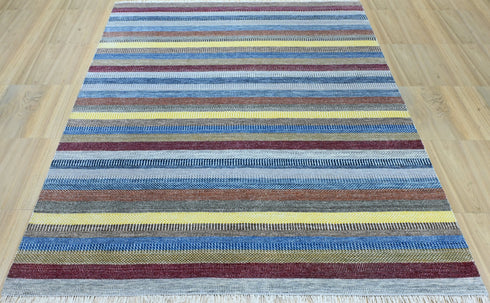 8 X 10 Feet Multi Color Wool Area Rug, Hand Knot Rug, Indoor Floor Covering Rug, Contemporary Rug, Indian Handmade Carpet Home Decor