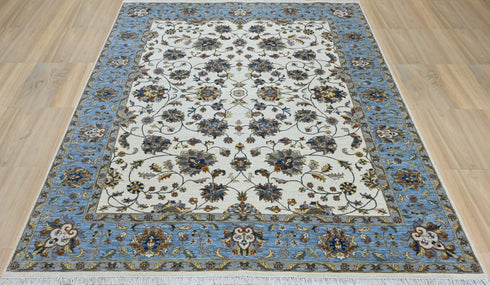 8 X 10 Ft Wool Area Rug, Hand Knot Rug, Indoor Floor Covering Rug, Contemporary Rug, Indian Handmade Carpet Home Decor