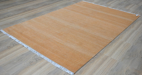 6 X 9 Ft Handmade Rug for Home Decor, Hand Knotted Floor Area Rug - Indian Art Home Decor