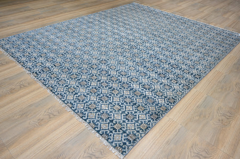 9 X 12 Ft Indoor Area Rug, Abstract Design Rug, Indian Hand Knotted Rug, Oriental Rug, Living Floor Rug Home Decor