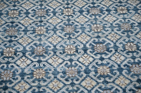 9 X 12 Ft Indoor Area Rug, Abstract Design Rug, Indian Hand Knotted Rug, Oriental Rug, Living Floor Rug Home Decor