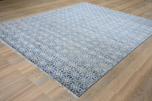 9 X 12 Ft Indoor Area Rug, Abstract Design Rug, Indian Hand Knotted Rug, Oriental Rug, Living Floor Rug Home Decor