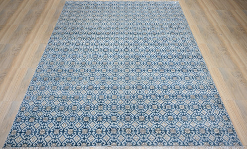 9 X 12 Ft Indoor Area Rug, Abstract Design Rug, Indian Hand Knotted Rug, Oriental Rug, Living Floor Rug Home Decor