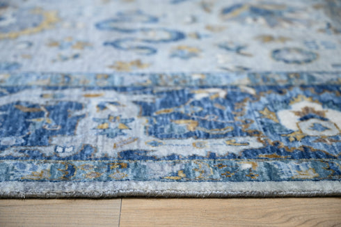 9 X 9 Ft Square Hand Knotted Blue and Grey Color Indoor Contemporary Area Rug Home Decor #100%HANDMADERUG #LOOMTOROOMRUG