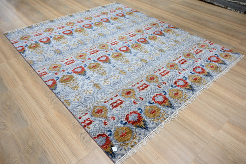 8 X 10 Ft Indian Hand Knotted Abstract Pattern Design Area Rug #WoolRug Home Decor