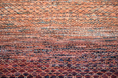 9 X 12 Ft Indoor Area Rug, Hand Knotted Rust Color Rug, Modern Rug, Contemporary Rug, Abstract Rug, Indian Handmade Rug Home Decor
