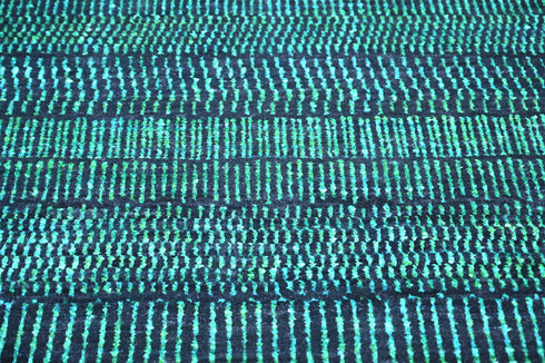 8 x 8 Ft Square Indian Hand Knotted Sky Blue Contemporary Style Indoor Wool Area Rug #LivingRug #100%HANDMADERUG