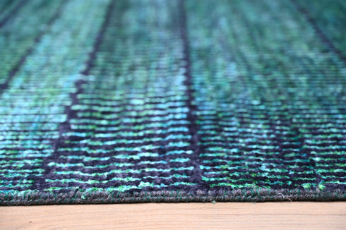 8 x 8 Ft Square Indian Hand Knotted Sky Blue Contemporary Style Indoor Wool Area Rug #LivingRug #100%HANDMADERUG