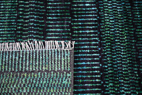 8 x 8 Ft Square Indian Hand Knotted Sky Blue Contemporary Style Indoor Wool Area Rug #LivingRug #100%HANDMADERUG