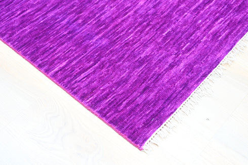 8 X 10 Feet Purple Color Wool Area Rug, Hand Knot Rug, Indoor Floor Covering Rug, Contemporary Rug, Indian Handmade Carpet Home Decor