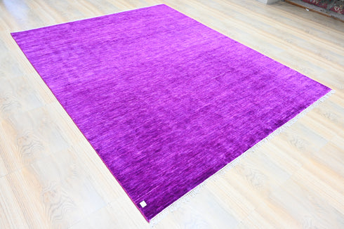 8 X 10 Feet Purple Color Wool Area Rug, Hand Knot Rug, Indoor Floor Covering Rug, Contemporary Rug, Indian Handmade Carpet Home Decor