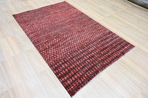 6 X 9 Ft Handmade Rug, Hand Knotted Floor Area Rug, Abstract Rug, Contemporary Design Rug, Indoor Bedroom Rug Home Decor