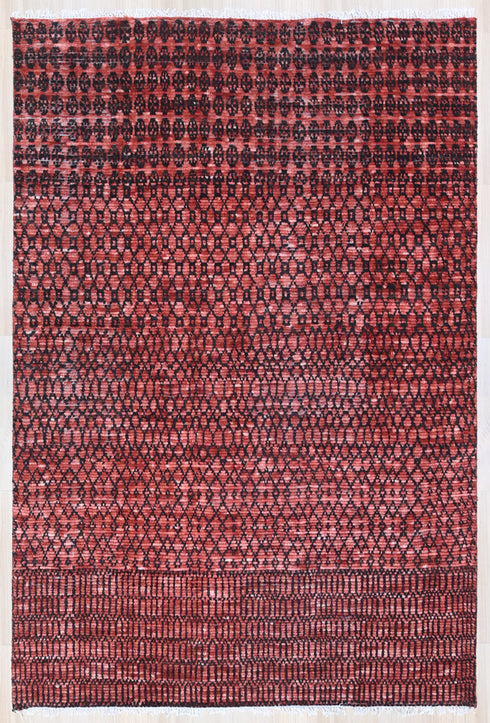 6 X 9 Ft Handmade Rug, Hand Knotted Floor Area Rug, Abstract Rug, Contemporary Design Rug, Indoor Bedroom Rug Home Decor