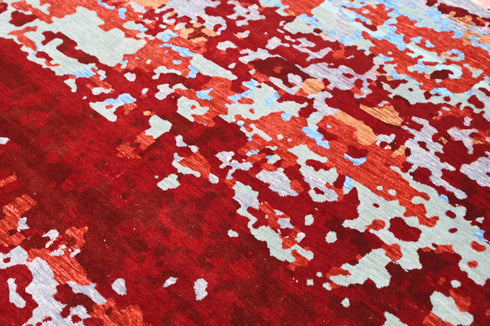 6 X 9 Ft Indian Hand Knotted Contemporary Indoor Area Rug #WoolRug #LivingRug Home Decor - 100%HANDMADERUG