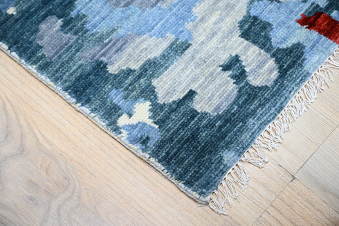 9 X 12 Ft Indoor Area Rug, Multi Color Abstract Design Rug, Indian Hand Knotted Rug, Oriental Rug, Living Floor Rug Home Decor