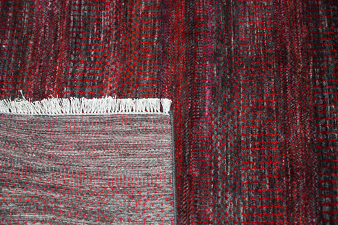 5.5 X 8 Ft Area Rug Indian Hand Knotted Red and Charcoal Area Rug Home Decor #100%HANDMADERUG