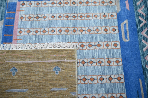 9 X 12 Feet Indian Hand Knotted Contemporary Multi Color Abstract Design Floor Area Rug #IndoorRug #LivingRug #WoolRug #SoftRug