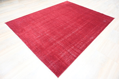 8 X 10 Ft Indoor Area Rug, Abstract Design Red Color Rug, Contemporary Style Indian Rug, Hand Knotted Rug, Floor Rug
