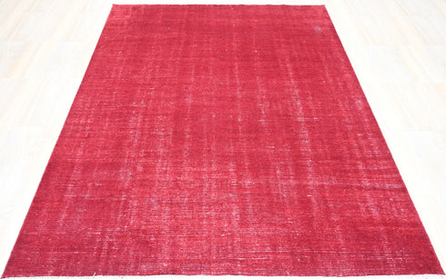 8 X 10 Ft Indoor Area Rug, Abstract Design Red Color Rug, Contemporary Style Indian Rug, Hand Knotted Rug, Floor Rug