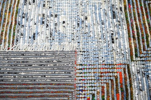 9 X 12 Ft Indoor Area Rug, Contemporary Grey and Rust Color Rug, Hand Knotted Oriental Rug, Home Interior Design Rug, Indoor Rug - Home Decor