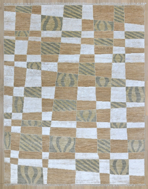 8 X 10 Indian Hand Knotted Abstract Pattern Design Area Rug #WoolRug Home Decor