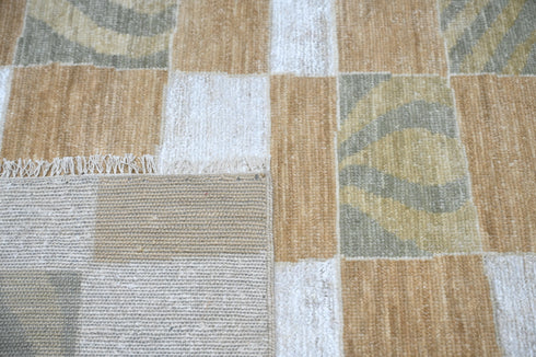 8 X 10 Indian Hand Knotted Abstract Pattern Design Area Rug #WoolRug Home Decor