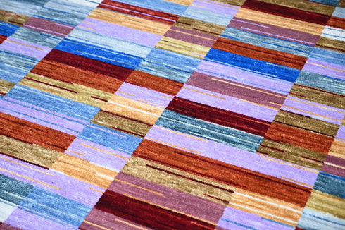 6 X 9 Ft Indoor Area Rug, Abstract Rug, Hand Knotted Multi Color Contemporary Rug, Indian Handmade Rug, Floor Carpet - 100%HANDMADERUG