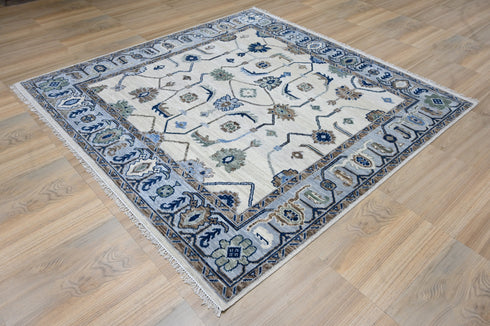 8 x 8 Ft Square Indian Hand Knotted Unique Design Contemporary Wool Area Rug #IndoorRug Home Decor