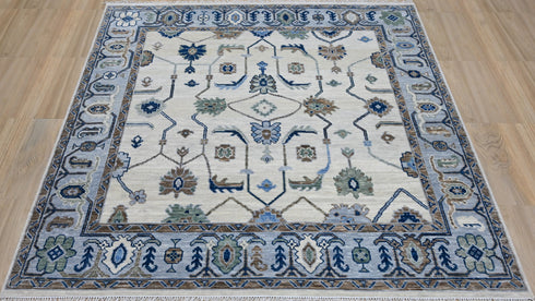 8 x 8 Ft Square Indian Hand Knotted Unique Design Contemporary Wool Area Rug #IndoorRug Home Decor