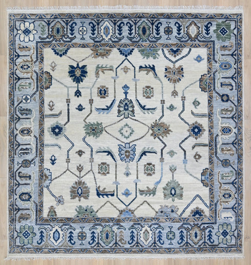 8 x 8 Ft Square Indian Hand Knotted Unique Design Contemporary Wool Area Rug #IndoorRug Home Decor