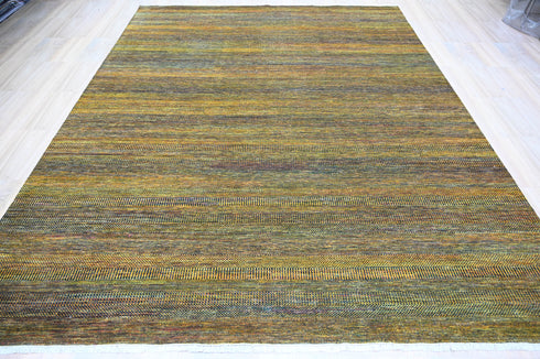 12 x 15 ft. Indoor Area Rug, Wool Rug, Contemporary Rug, Floor Decor Rug, Abstract Rug, Handmade Oriental Rug Home Decor