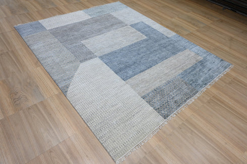 8 X 10 Indian Hand Knotted Abstract Pattern Design Area Rug #WoolRug Home Decor - 100%HandMadeRug