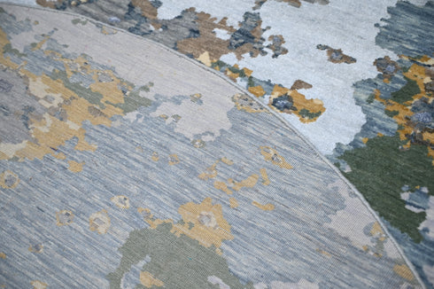 8 X 8 Ft. Handmade Multi Color Round Rug Abstract Design Wool Area Rug