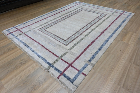 9 X 12 Ft High Pile Beige Color Contemporary Style Indian Rug, Fine Hand Knotted Floor Rug #Home Decor #WoolRug #LivingAreaRug #AbstractRug - 100%HANDMADERUG