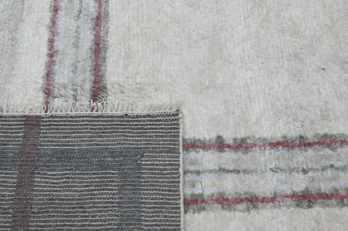 9 X 12 Ft High Pile Beige Color Contemporary Style Indian Rug, Fine Hand Knotted Floor Rug #Home Decor #WoolRug #LivingAreaRug #AbstractRug - 100%HANDMADERUG